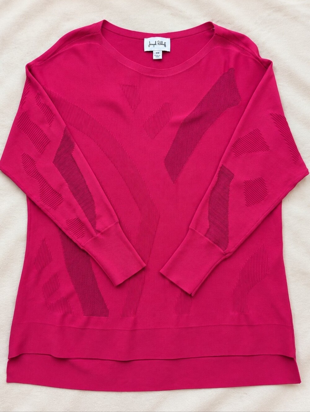 Joseph Ribkoff Fuchsia Pink Tonic Textured Knit Top Artistic Size M